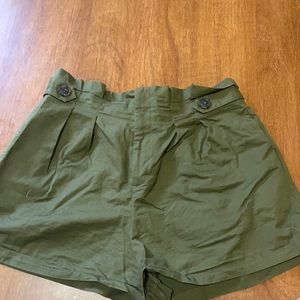 Army Green Paper Bag Shorts